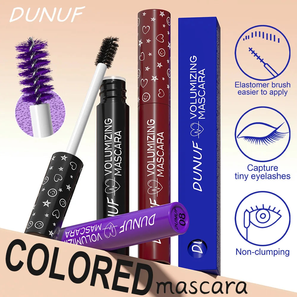 Mascara coloré  longue tenue waterproof dense, fin et recourbant anti-bavure et anti-agglomération cils naturels facile à appliquer