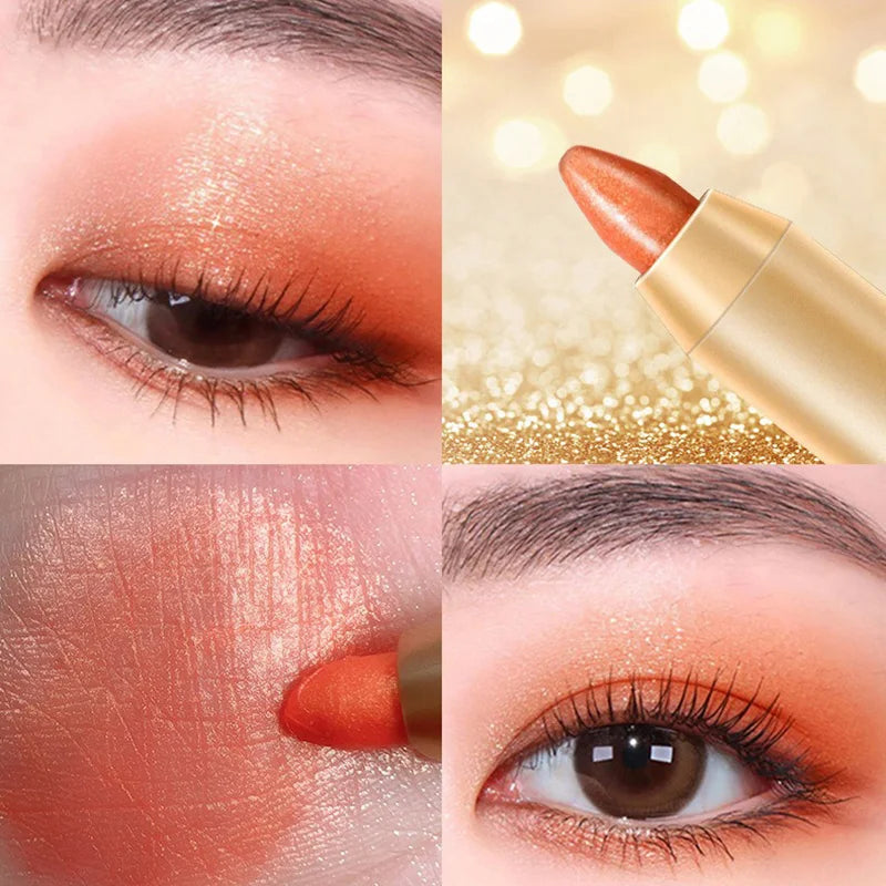 Crayon fard à paupières double embout pailleté, illuminateur, fard à paupières mat, maquillage éclatant, eyeliner