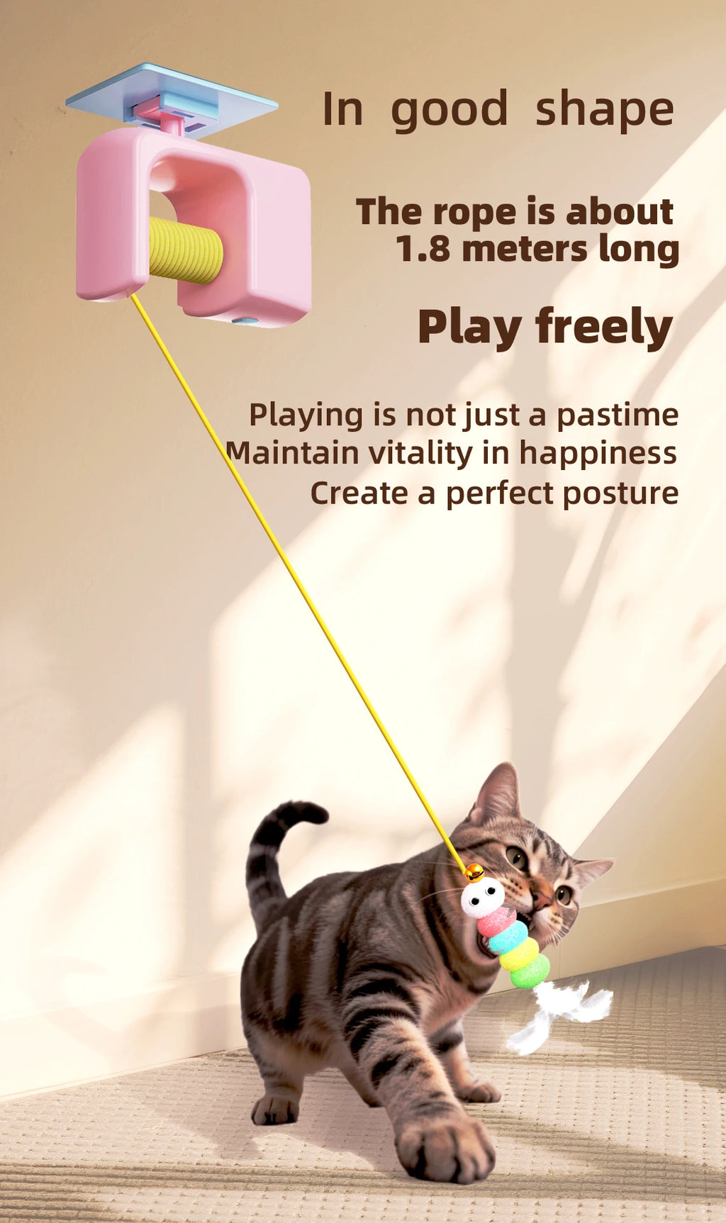 Rechargeable Interactive Flying Bird Cat Toy – Automatic Hanging Door Teaser