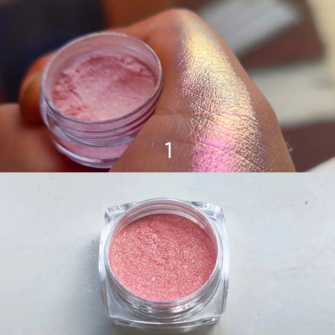 Fard à Paupières Poudre Caméléon – Effet Chrome & Ultra Scintillant
