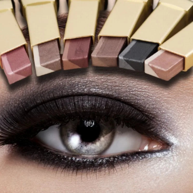 Stick fard à paupières bicolore pailleté, effet illuminateur, maquillage des yeux waterproof longue tenue, effet métallisé.