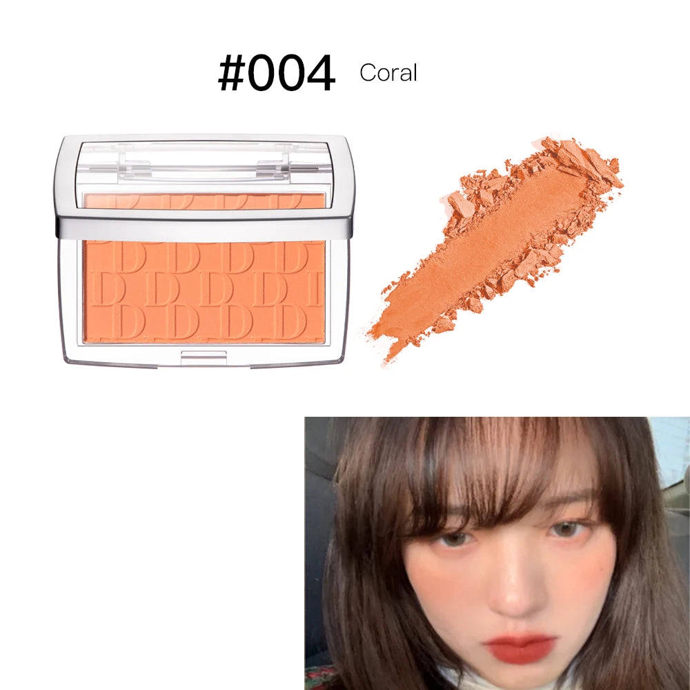 Palette de Blush Mat Embossé — Teinte Rosée, Poudre Blush Visage, Haute Pigmentation, Rose Corail pour Joues, Texture Lisse, Cosmétiques