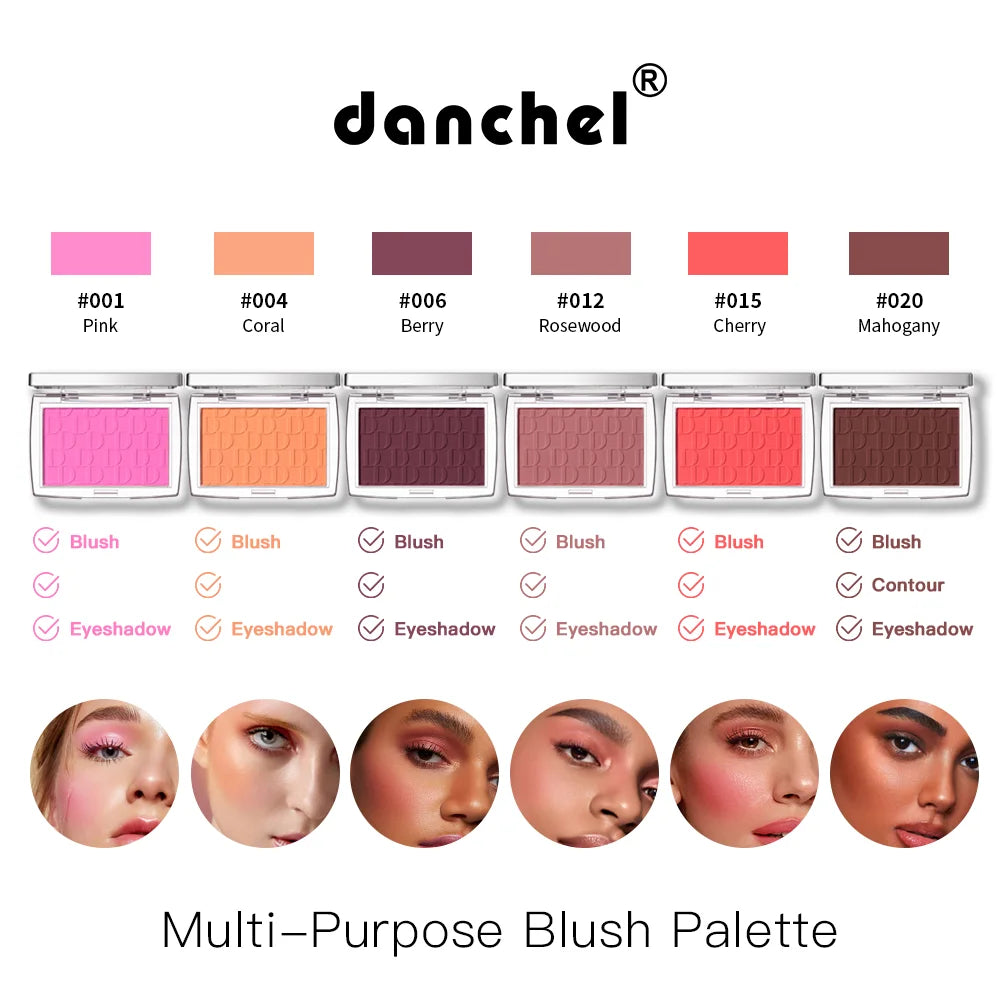Palette de blush embossée – Blush rosé en poudre pour visage, effet 3D en relief – Contour des joues, teinte marron, maquillage rouge