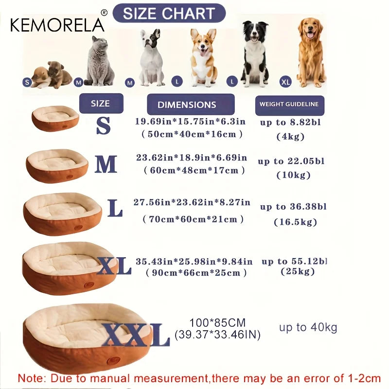 Cozy Oval Plush Pet Bed – Thickened Snuggle Bed for Cats & Small Dogs