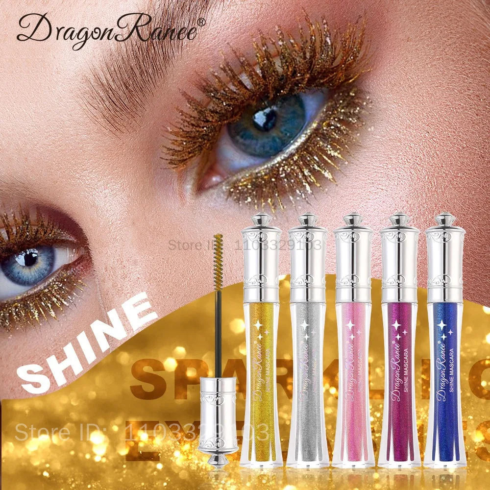 Mascara pailleté diamant coloré bleu waterproof scintillant séchage rapide extensions cils