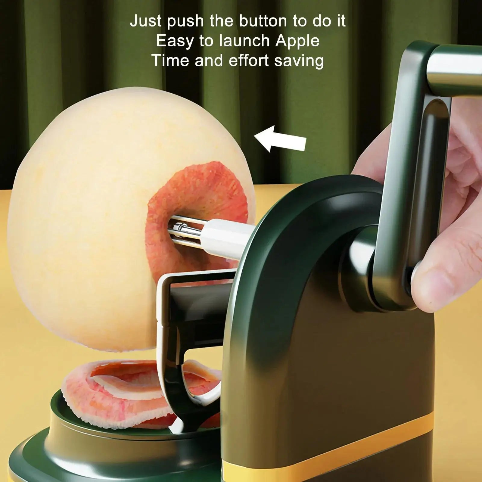 Manual Hand Crank Apple Peeler, Slicer & Corer – Fruit Peeling Machine with Divider and Replacement Blades