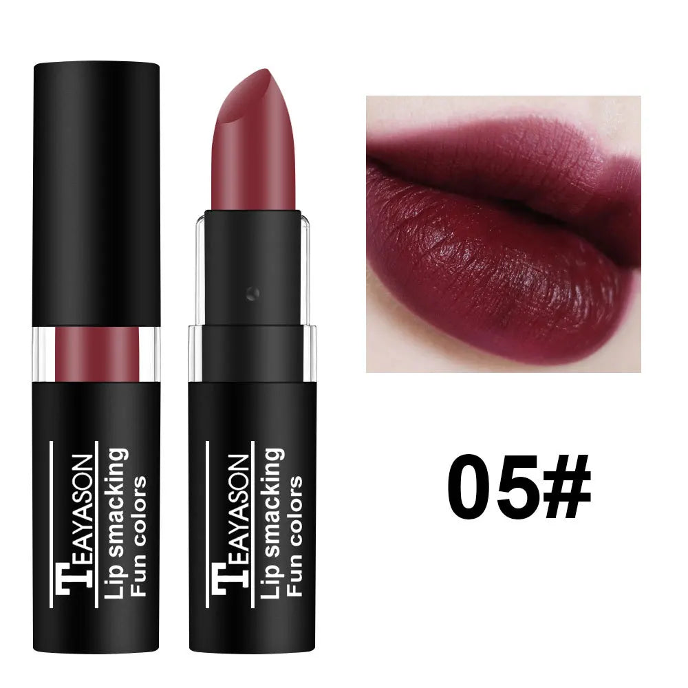 Set 12 Rouges à Lèvres Mat Nude – Waterproof, Longue Tenue, Anti-Transfert, Gloss, Teintes Sexy Vampire Rouge et Noir, Pigmenté, Cosmétiques