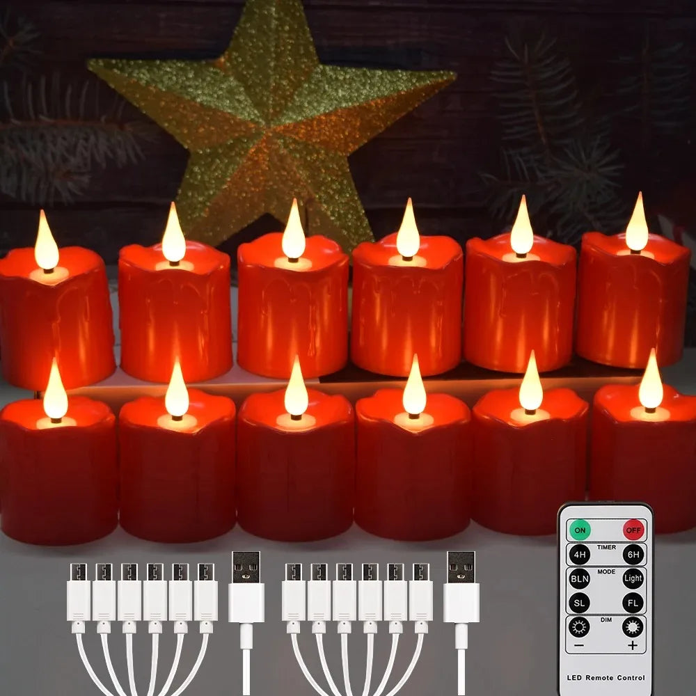 Rechargeable Waterproof LED Candles – Flameless Remote-Control Tea Lights for Home Decor