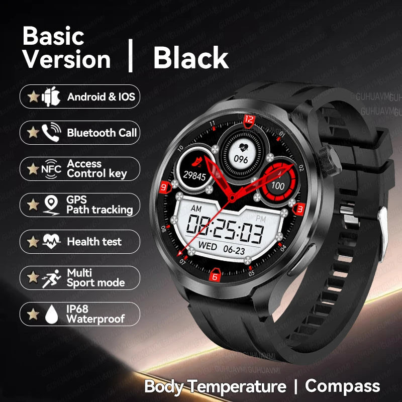 Marque originale Smartwatch 1.85 ''grand écran GPS trajectoire NFC Bluetooth appel fréquence cardiaque IP68 étanche sport montre intelligente hommes