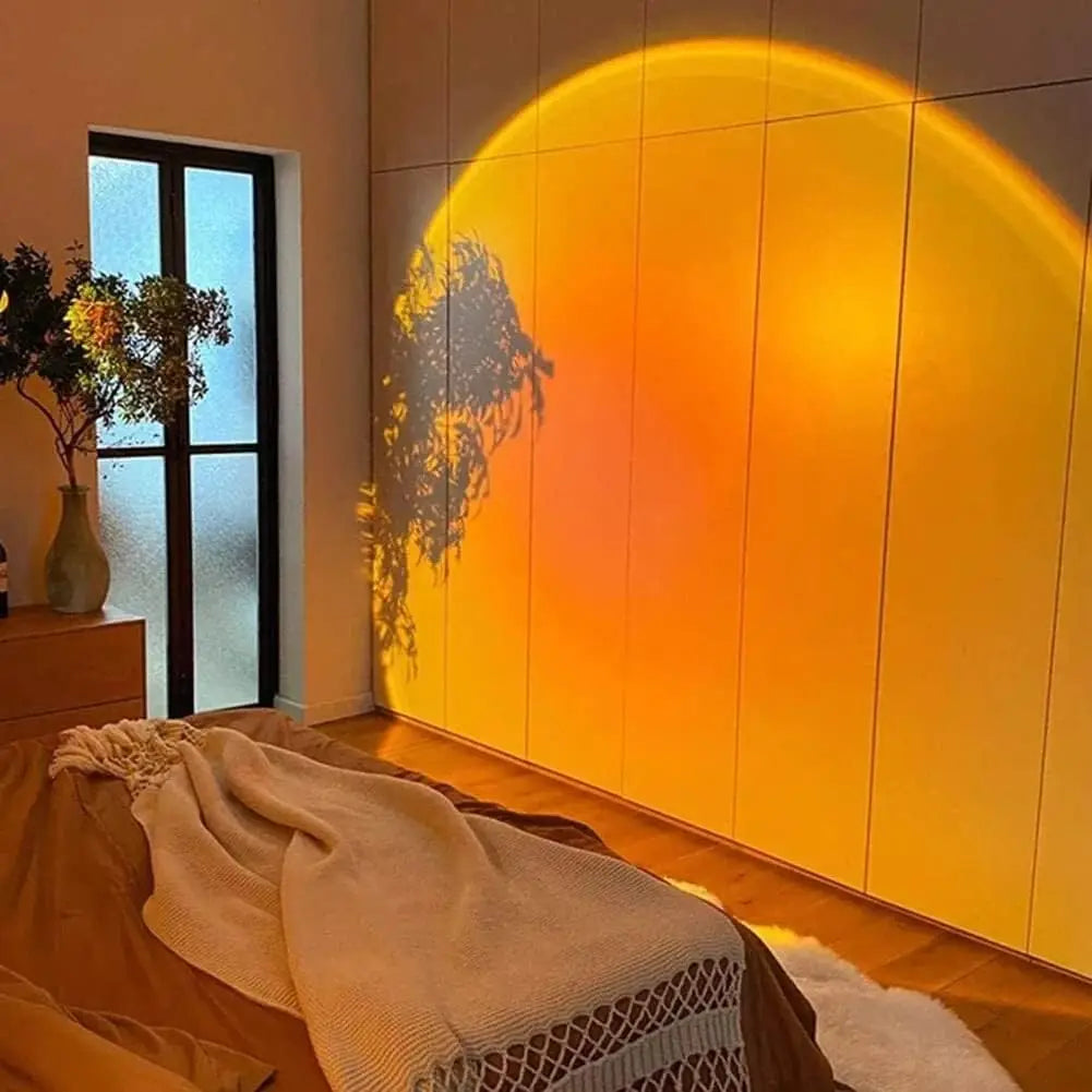 Sunset Projection Lamp – Rotatable USB LED Atmosphere Light for Bedroom & Living Room