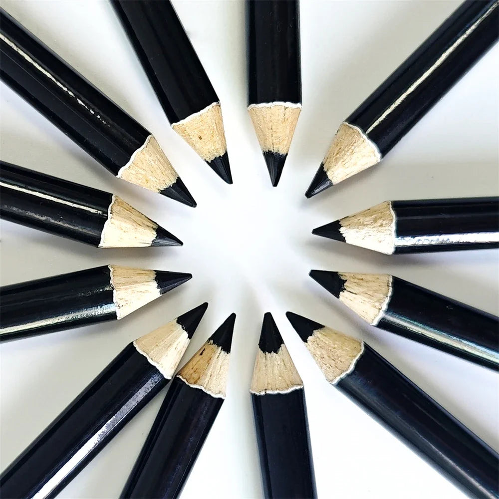 3 pcs Crayons Eyeliner Noir Étanches – Anti-Bavure, Longue Tenue, Facile pour Débutants, Crayon Sourcils en Bois, Maquillage Combiné