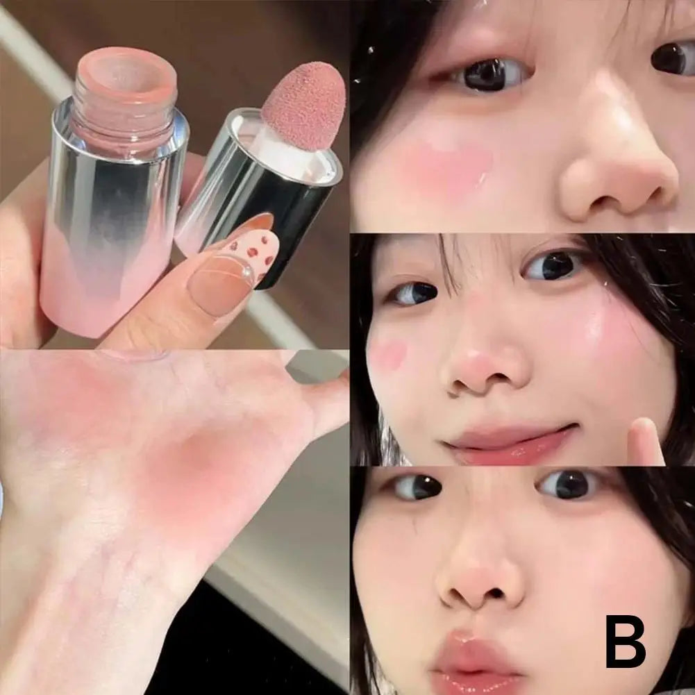 Blush Liquide Visage — Texture Mousse Lisse pour Joues et Yeux, Fini Mat et Pailleté, Stick Waterproof pour Contour et Highlight, Maquillage Complet