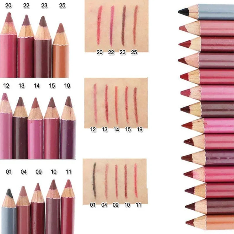 Crayons à Lèvres Professionnels en Bois 28 Couleurs – Waterproof, Doux et Charmant, Longue Tenue, Maquillage pour Femmes