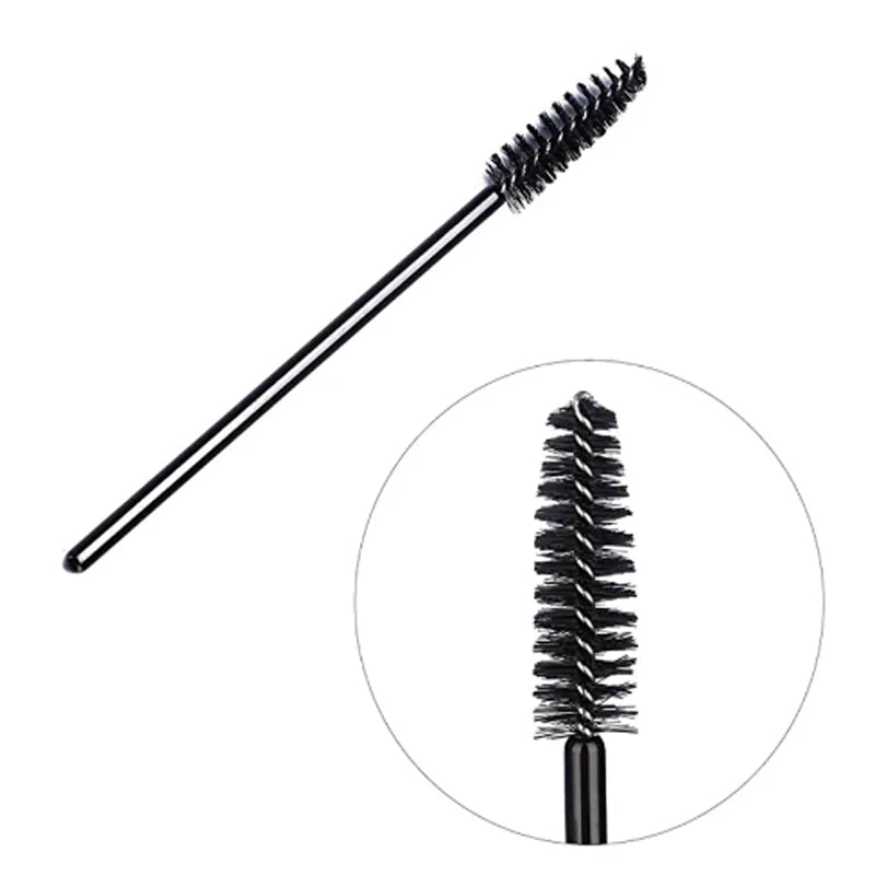 Lot de 5 ou 50 pinceaux maquillage nylon jetables brosse cils et sourcils peigne pour extensions et mascara