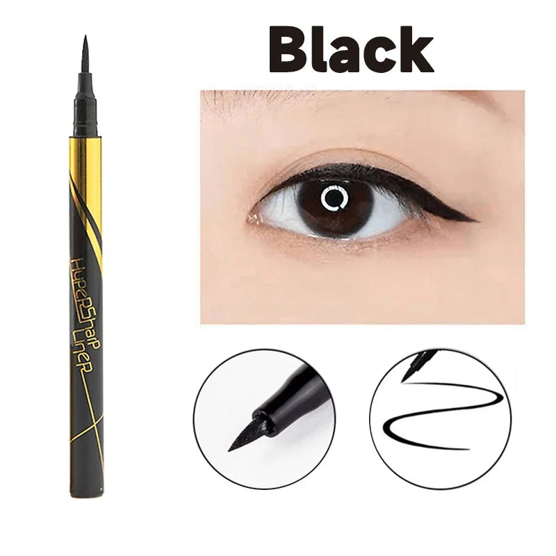 Eyeliner Liquide Noir 36H — séchage rapide, waterproof, longue tenue, crayon lisse, ne bave pas, maquillage yeux