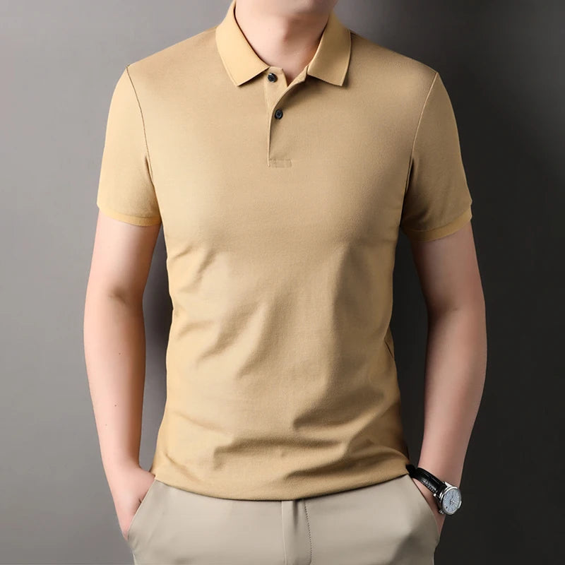Polo à manches courtes pour hommes, 100% pur coton, mode d'été, classique, couleur unie, confortable, golf, T-shirt style décontracté, offre spéciale