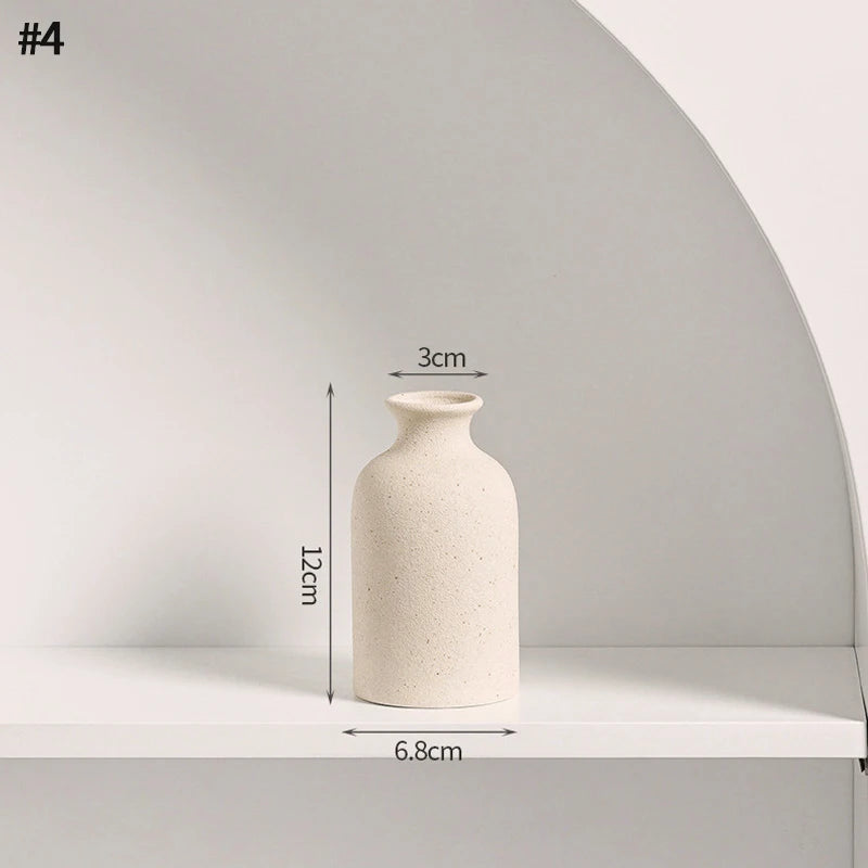 Modern Nordic Ceramic Vase – Minimalist White Flower Vase for Home & Office Decor