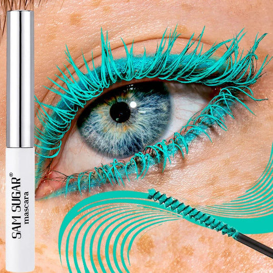 Mascara fibres de soie coloré brosse ultra-fine allongeant cils waterproof séchage rapide vert et rose