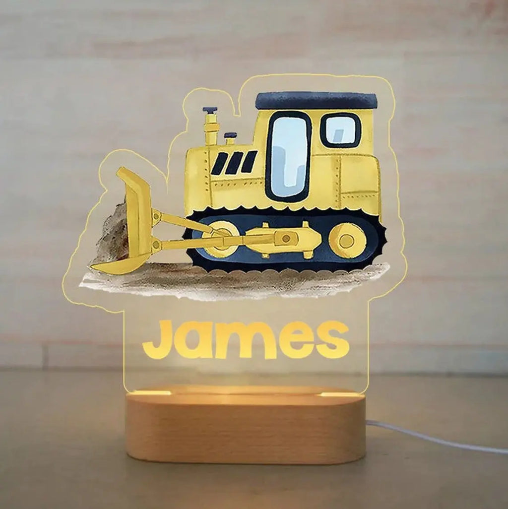 Personalized Animal Night Light with Custom Name – Acrylic LED Lamp for Kids' Bedrooms