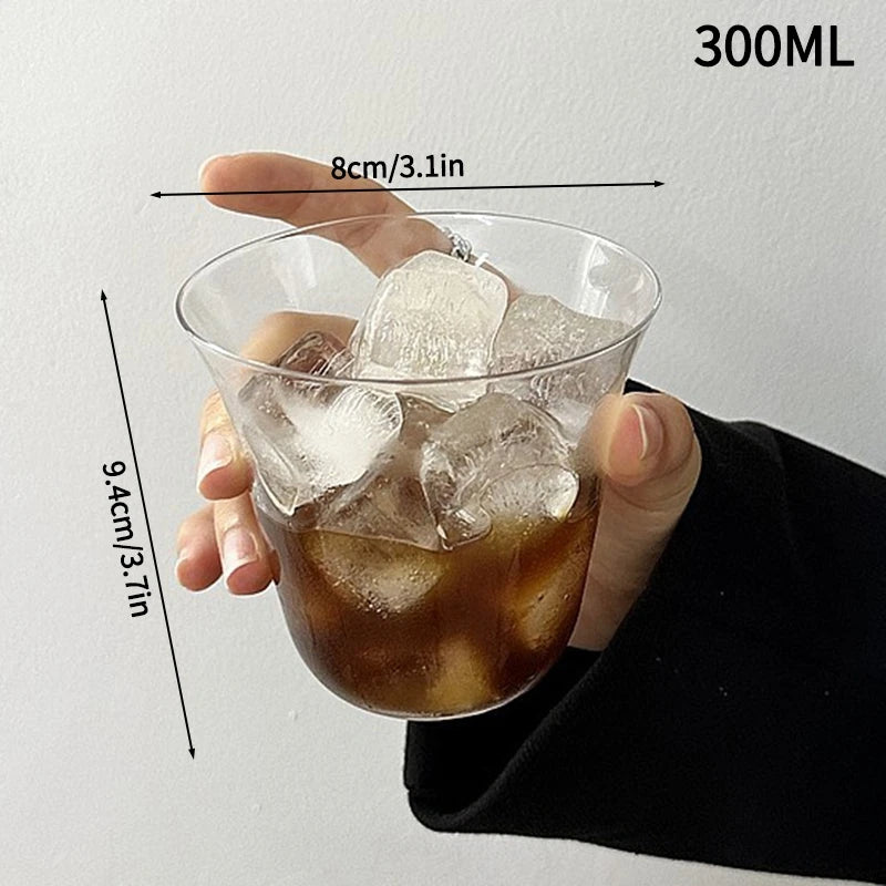 Aesthetic Glass Cups Set – Iced Coffee, Latte, Cocktail & Wine Glass Drinkware Collection