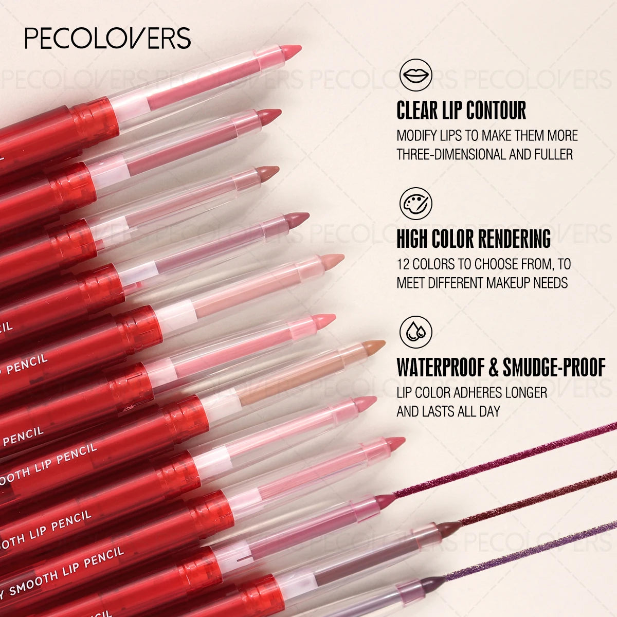 Crayon à Lèvres Mat Nude – Longue Tenue, Waterproof, Fini Brillant, Maquillage des Lèvres