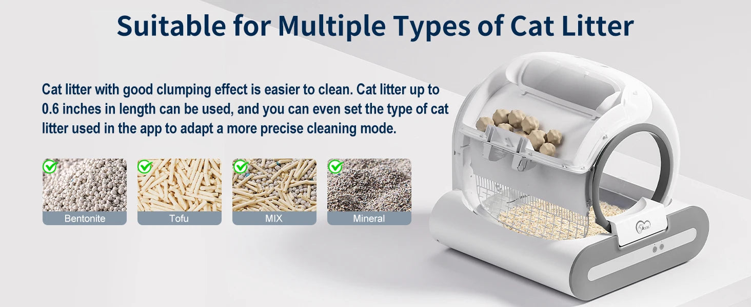 65L Self-Cleaning Cat Litter Box – Smart App-Controlled Automatic Litter Box