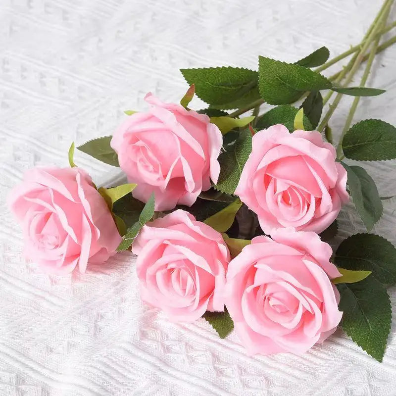 Artificial Rose Flower Stems – Realistic Red Roses for Home & Wedding Décor
