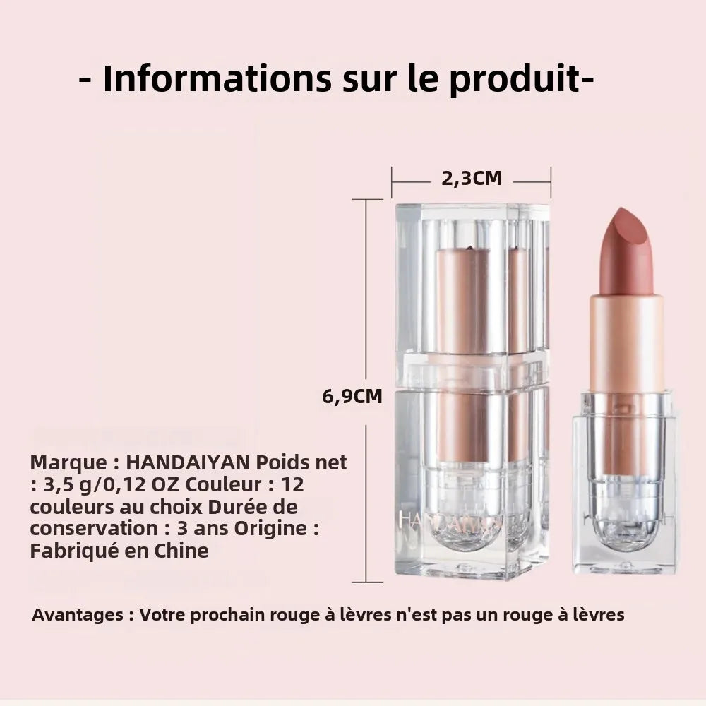 Rouge à Lèvres Mat Nude – Fini Velours, Longue Tenue, Waterproof, Maquillage Coréen, Cadeau Populaire pour Femmes