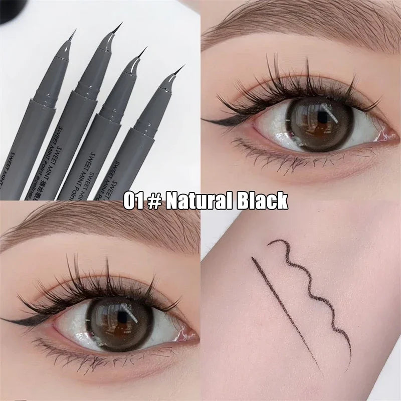 Eyeliner Liquide Séchage Rapide – Pointe Courbée, Facile à Dessiner, Crayon Paupière Inférieure Fin, Lisse, Étanche, Cosmétiques