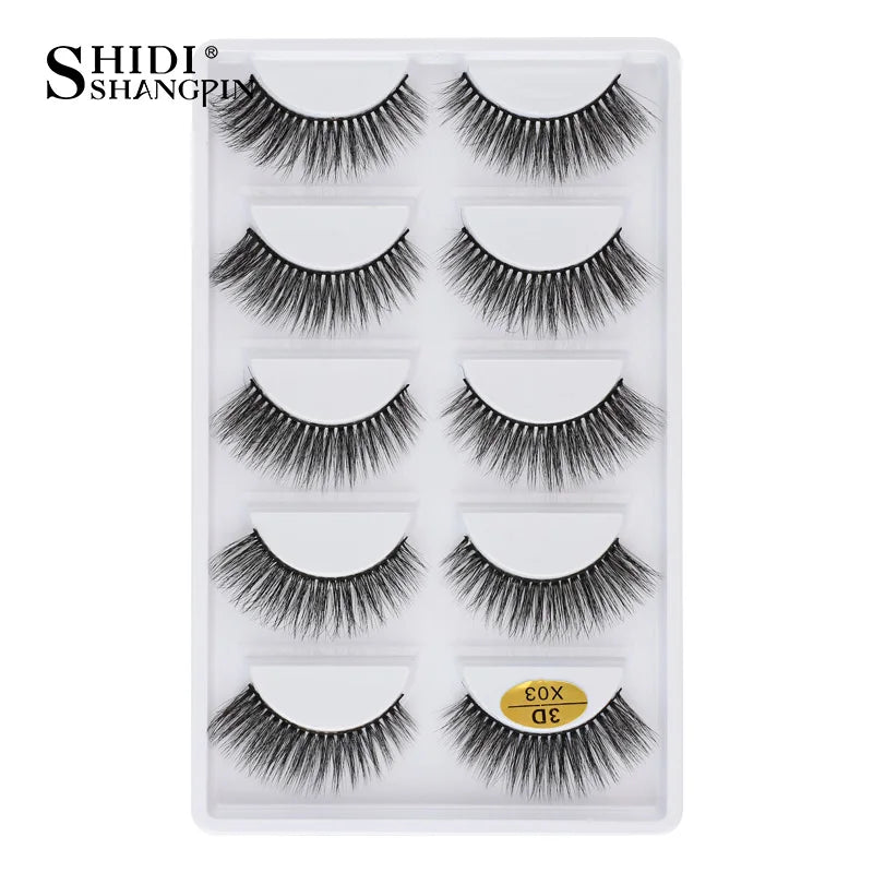 3 à 5 paires – Cils en vison 3D naturels, longs et doux, courts – Faux cils faits main, outil de maquillage pour extension de cils