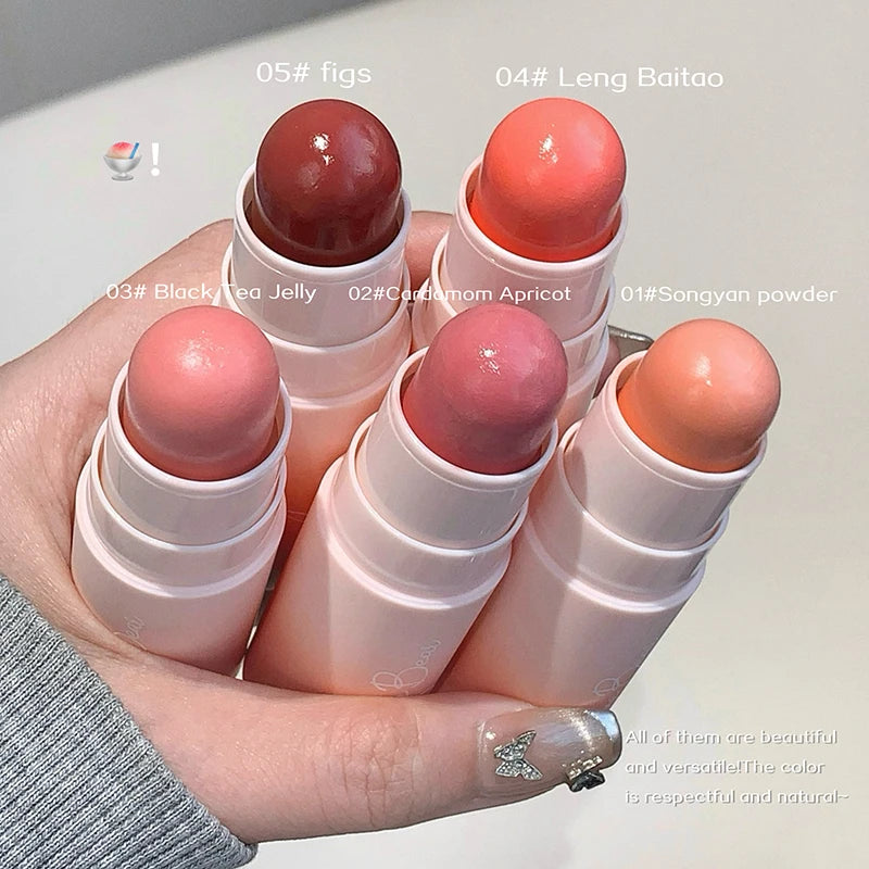 Blush Stick Mat Doux — Hydratant, Fini Mat Naturel, Texture Tendre, Facile à Estomper, Stick Rouge pour Joues