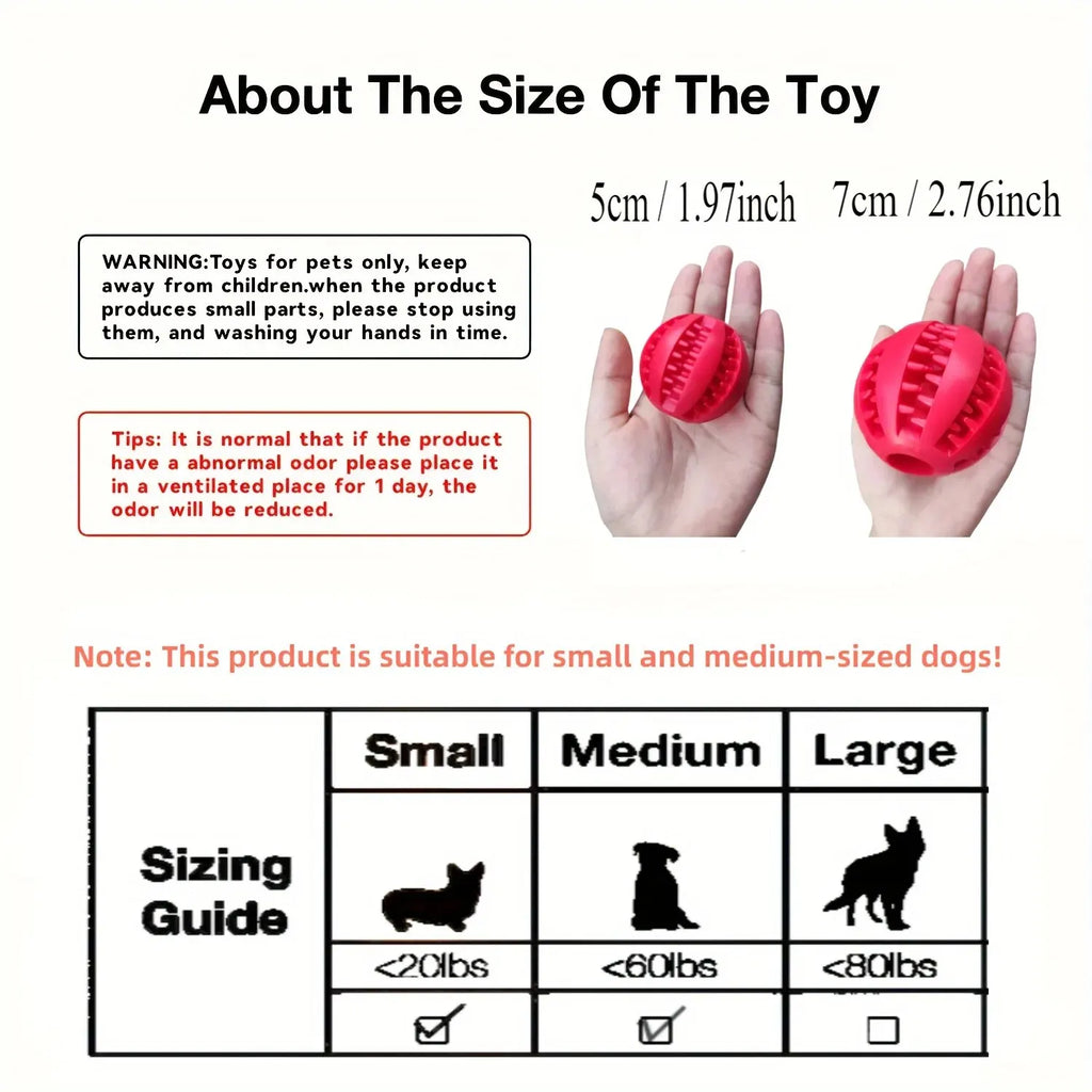 Interactive Treat Dispensing Dog Ball – Chew & Teeth Cleaning Toy