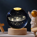 3D Crystal Ball Galaxy Lamp – LED Saturn & Moon Night Light for Bedroom Decor