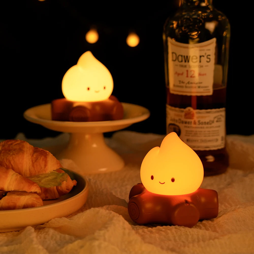 Campfire Night Light with White Noise – Cozy LED Atmosphere Lamp for Kids & Bedroom Decor