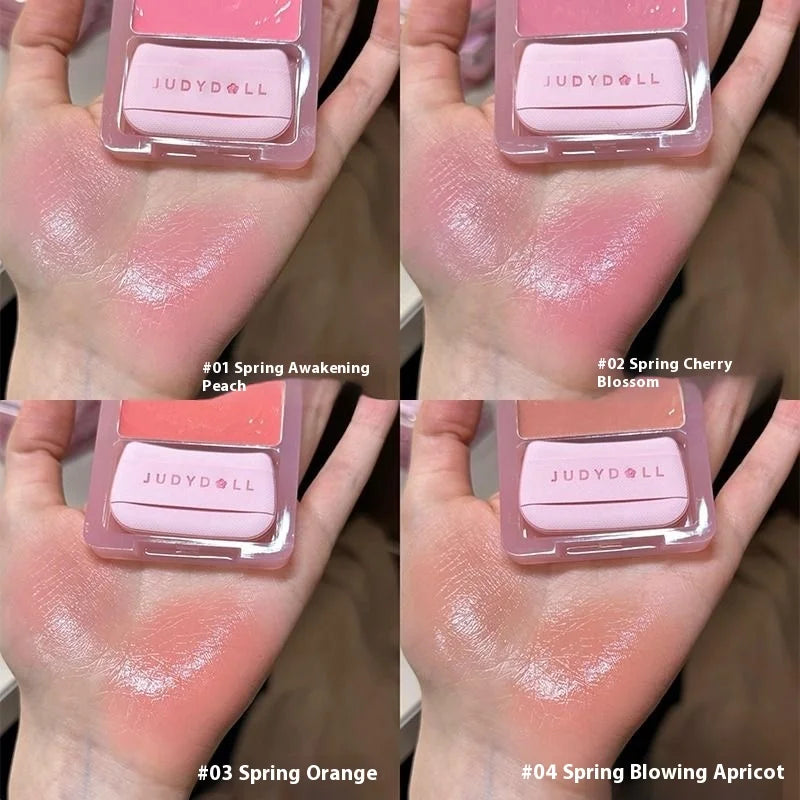 Palette Crème— Blush et Highlighter, Fini Lumineux (Dewy Glow), Multi-Usage pour Joues, Yeux et Lèvres, Effet Floutant et Volumisant
