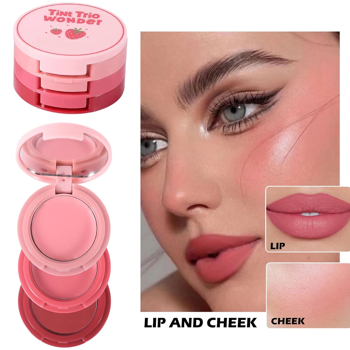 Blush Visage Mat Naturel — Texture Velours Lisse, Crème pour Lèvres et Joues, Rouge, Waterproof, Maquillage Complet