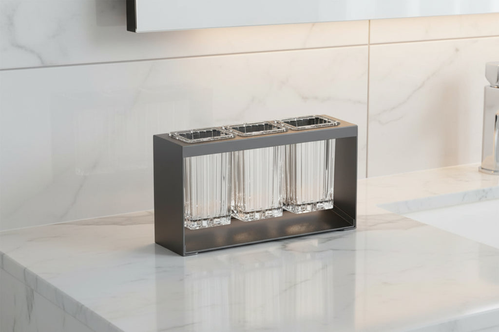 Carbon Steel Electric Toothbrush Holder – Transparent Bathroom Organizer Rack