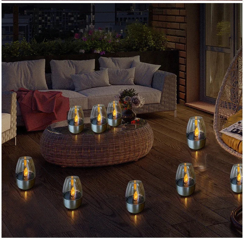 Solar LED Flameless Candles – Waterproof Outdoor Candle Lights for Garden & Wedding Decor