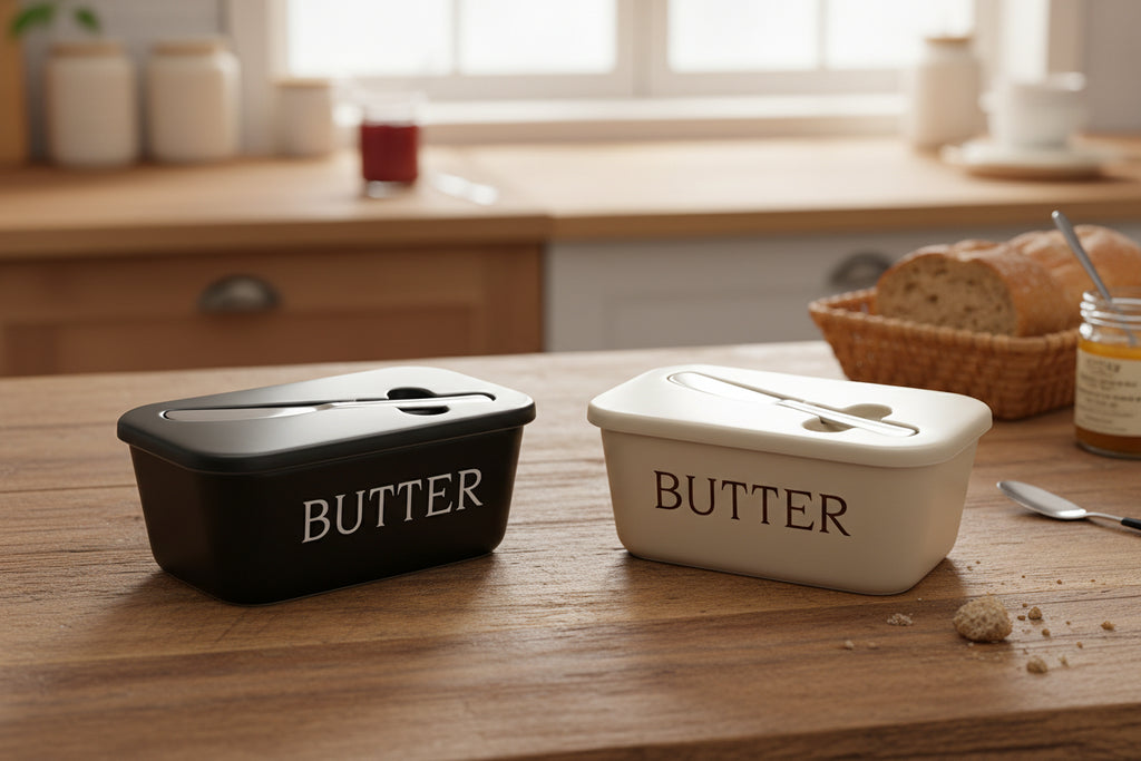 Butter Dish with Lid & Knife – Sealed Butter Storage Container
