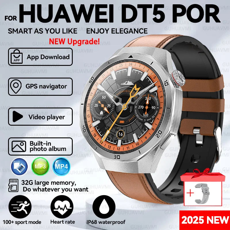 Montre connectée HUAWEI GT 5 Pro, mémoire de 32 go, AGPS Beidou, Navigation, écran saphir, vidéo HD, appel Bluetooth, nouveauté 2025