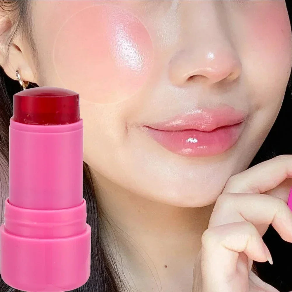 Blush & Rouge à Lèvres 2 en 1 — Texture Jelly, Double Usage pour Joues et Lèvres, Fini Mat et Teinte Translucide, Stick Blush, Maquillage pour Femmes