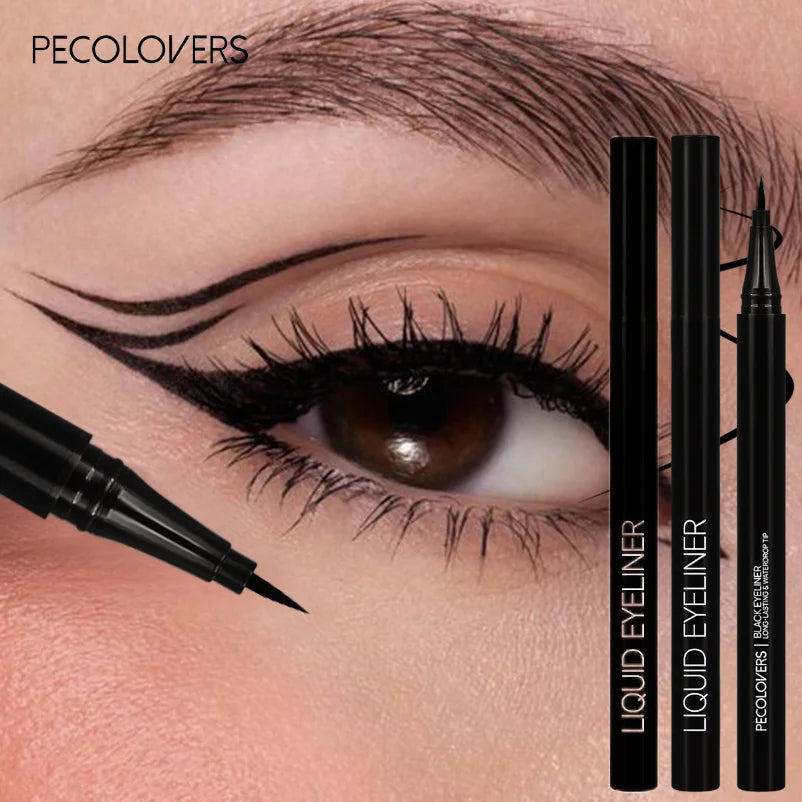 Set 3 pcs eyeliner liquide – formule résistante à la sueur, noir, séchage rapide, pour un maquillage des yeux parfait