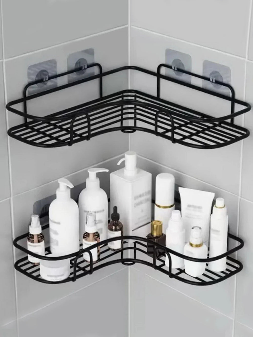 No-Drill Bathroom Shower Shelf – Triangle Corner Storage Rack