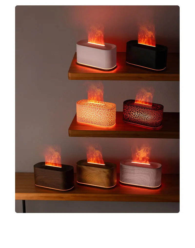 Flame Aroma Diffuser – Colorful LED Essential Oil Humidifier for Home & Relaxation