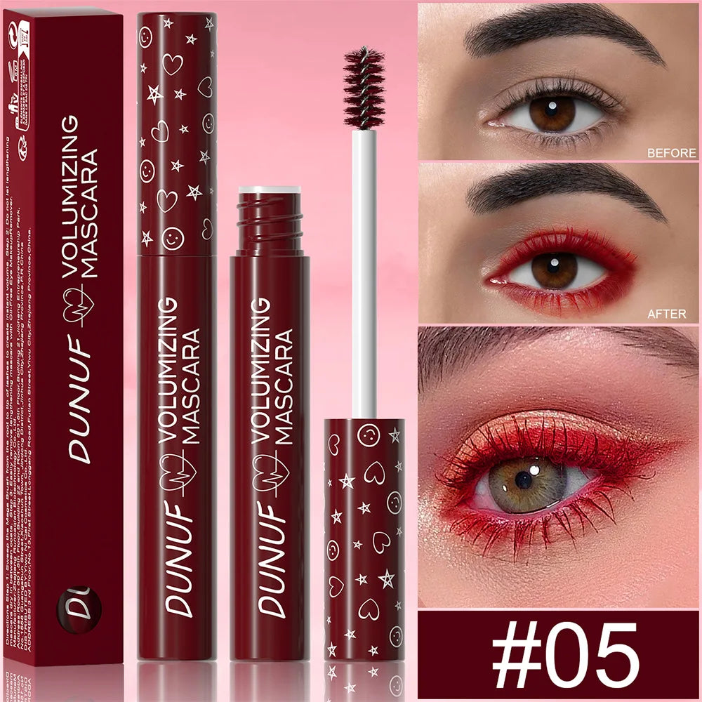 Mascara coloré  longue tenue waterproof dense, fin et recourbant anti-bavure et anti-agglomération cils naturels facile à appliquer