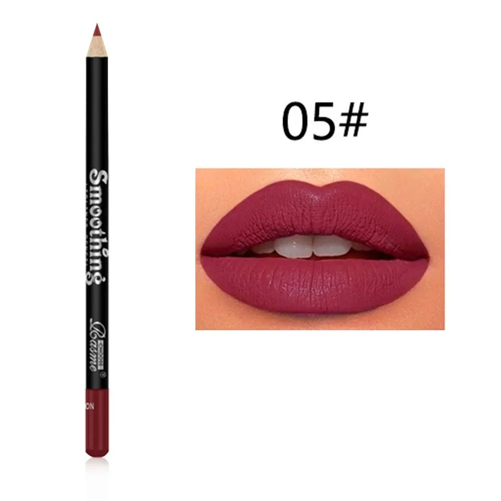 Set 12 Crayons à Lèvres Mat Nude – Longue Tenue, Waterproof, Haute Pigmentation, Contour et Maquillage des Lèvres