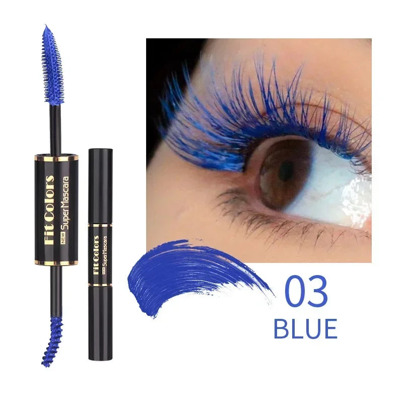 Mascara waterproof coloré volume et courbure séchage rapide longue tenue bleu, violet et blanc