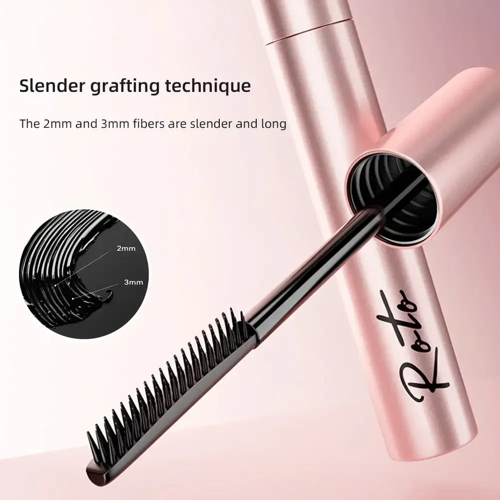 Mascara fibres de soie mat brosse ultra-fine allongeant cils waterproof séchage rapide brun et noir recourbant
