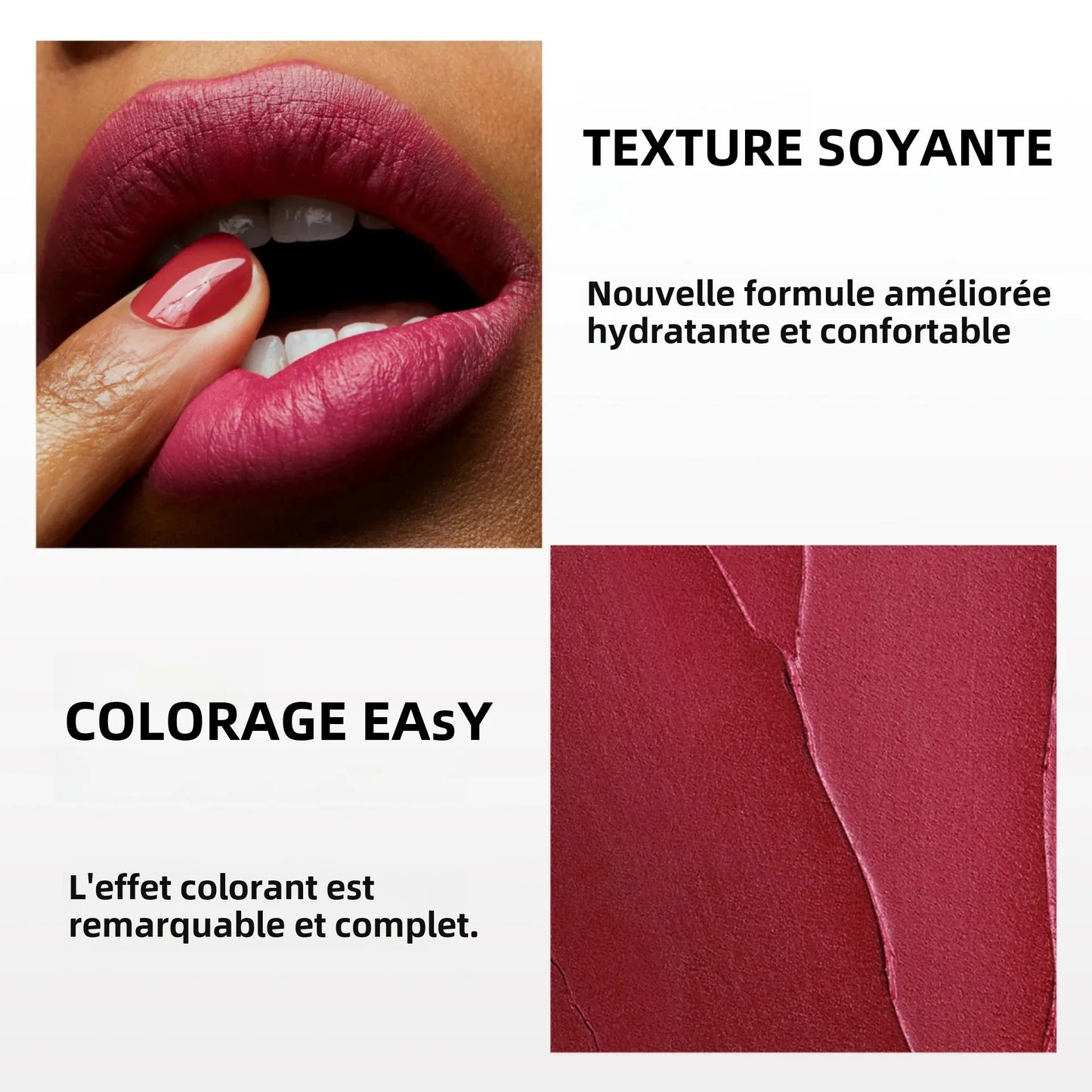 Set 6 Pièces Rouge à Lèvres Haute Pigmentation – Texture Soie, Mat, Longue Tenue, Non Desséchant, Facile à Appliquer, Coffret Cadeau