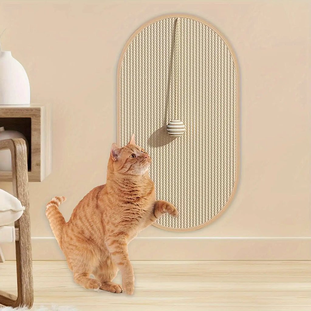 Self-Adhesive Sisal Cat Scratch Pad – Wall & Sofa Furniture Protector